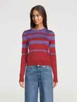 Lurex Striped Long-Sleeve Top