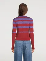 Lurex Striped Long-Sleeve Top