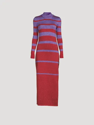 Lurex Striped Long Dress