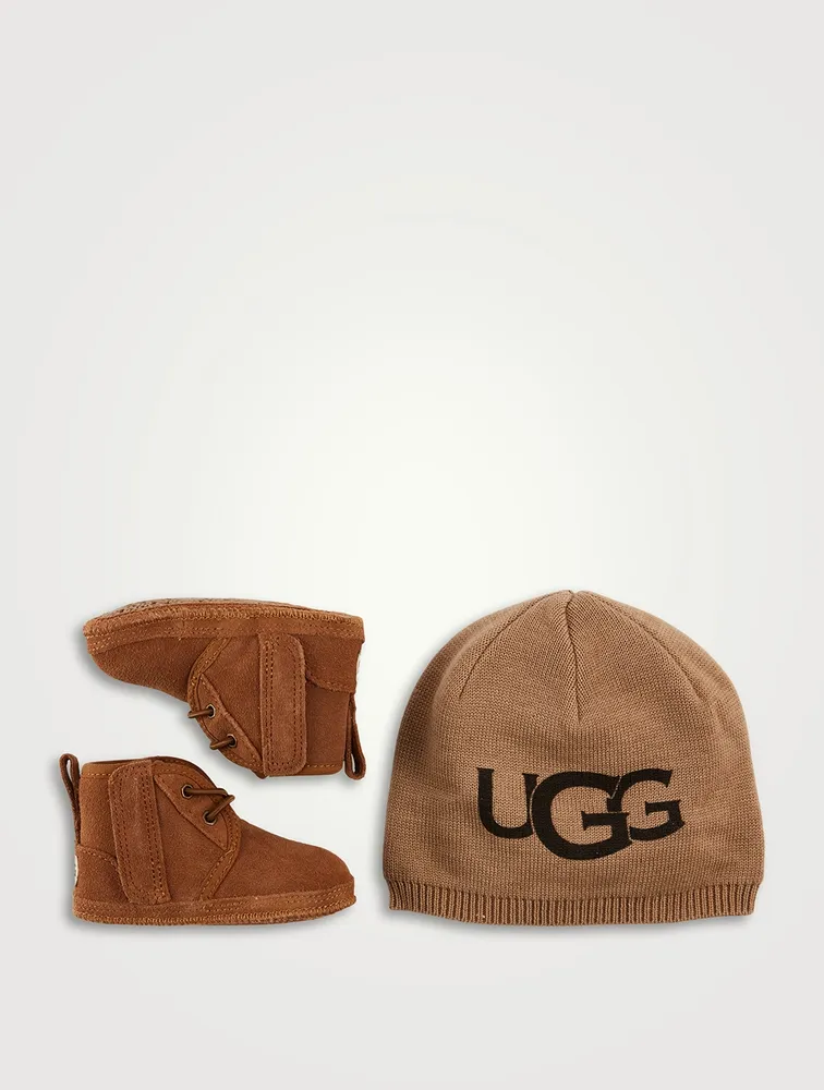 Baby Neumel Boots And Logo Beanie Set