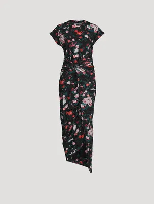 Draped Dress Floral Print