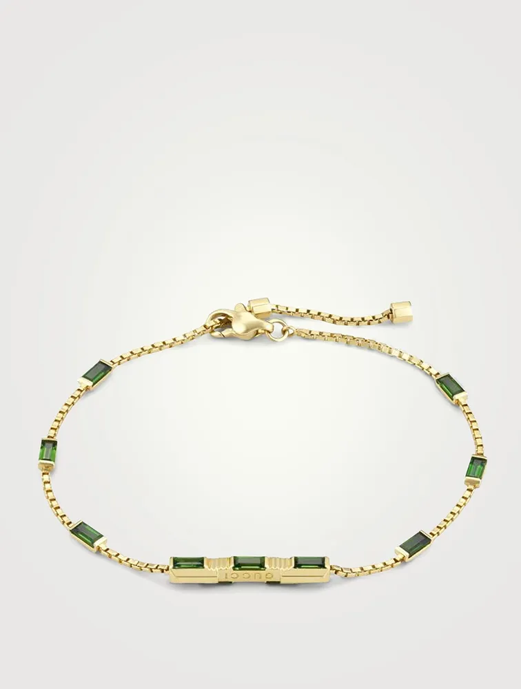 Link To Love 18K Gold Bracelet With Green Tourmaline