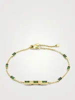 Link To Love 18K Gold Bracelet With Green Tourmaline