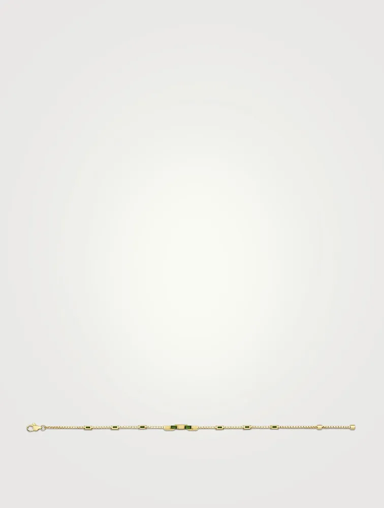 Link To Love 18K Gold Bracelet With Green Tourmaline