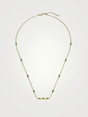 Gucci Link To Love 18K Gold Necklace With Green Tourmaline