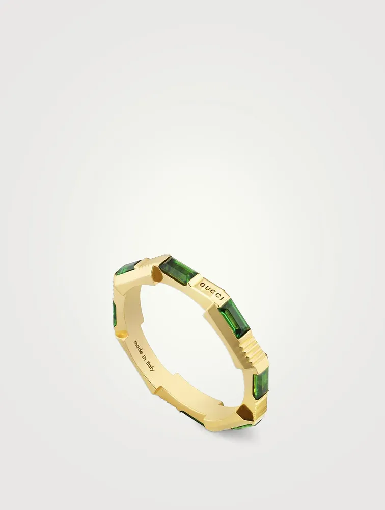 Link To Love 18K Gold Ring With Green Tourmaline