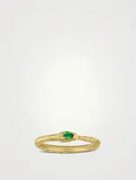 Ouroboros 18K Gold Ring With Emerald
