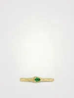 Ouroboros 18K Gold Ring With Emerald