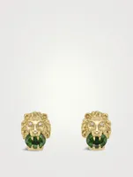 Lionhead 18K Gold Earrings With Gemstones And Diamonds