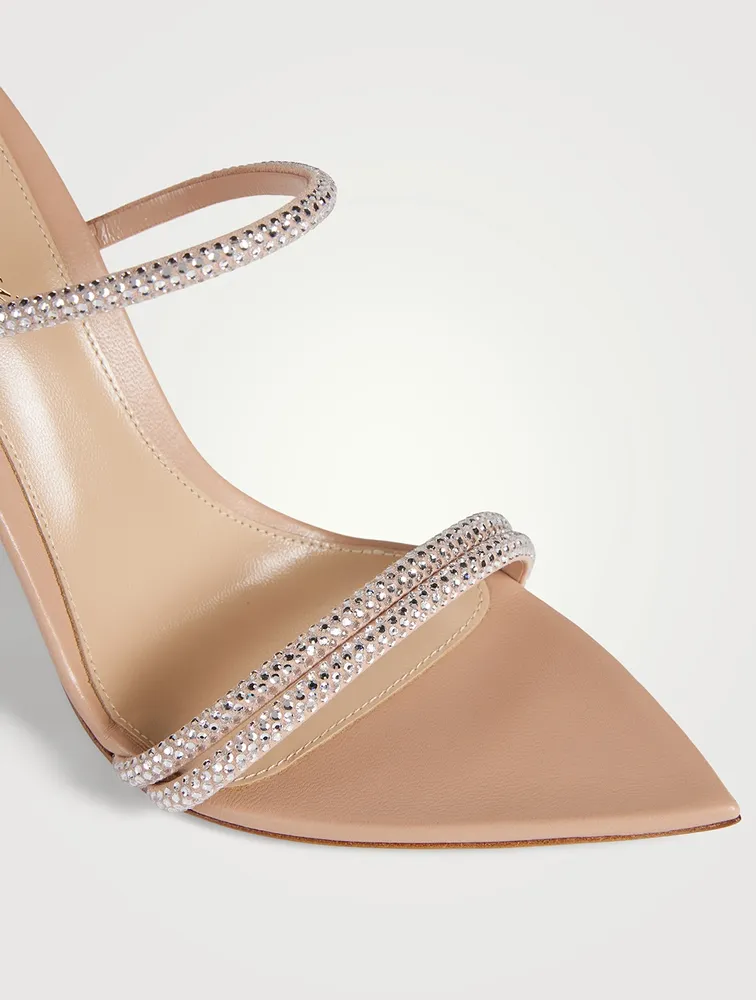 Cannes Embellished Leather Mules