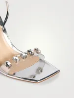 Ribbon Candy Metallic Leather And PVC Slingback Sandals