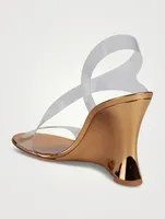 Metropolis Metallic Leather And PVC Wedge Sandals