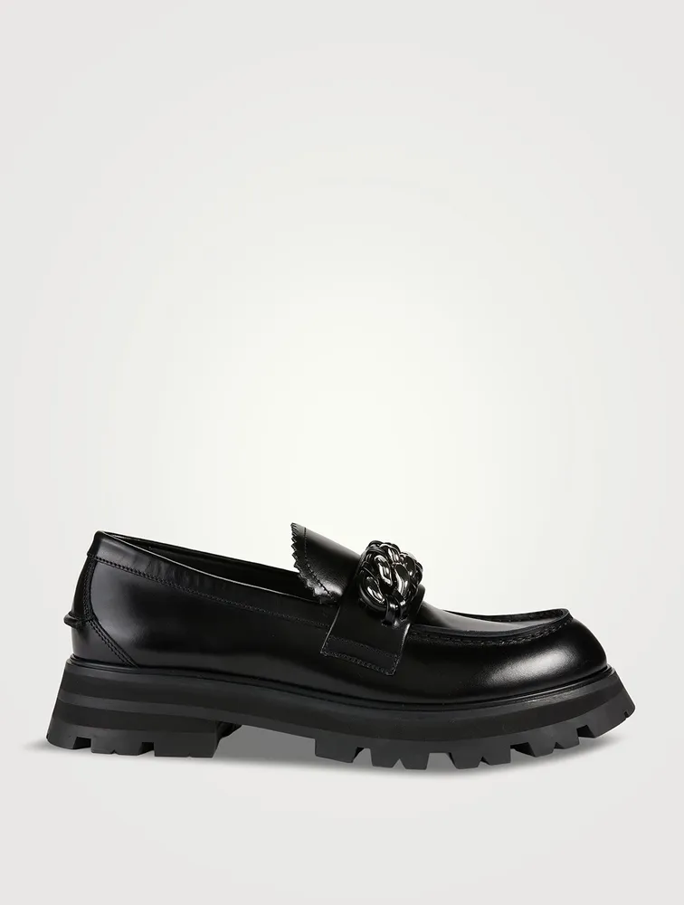 Leather Loafers With Chain