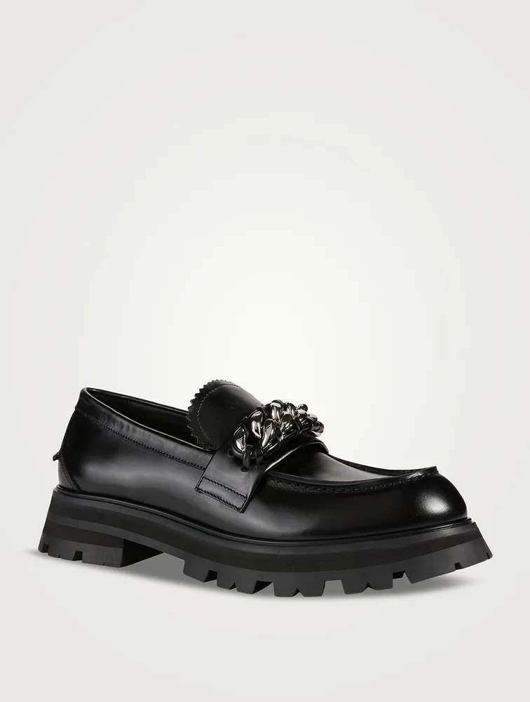 Leather Loafers With Chain