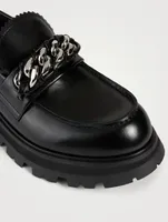 Leather Loafers With Chain