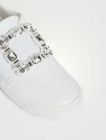 Very Vivier Strass Buckle Leather Sneakers