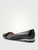 Strass Heel Patent Leather Ballet Flats