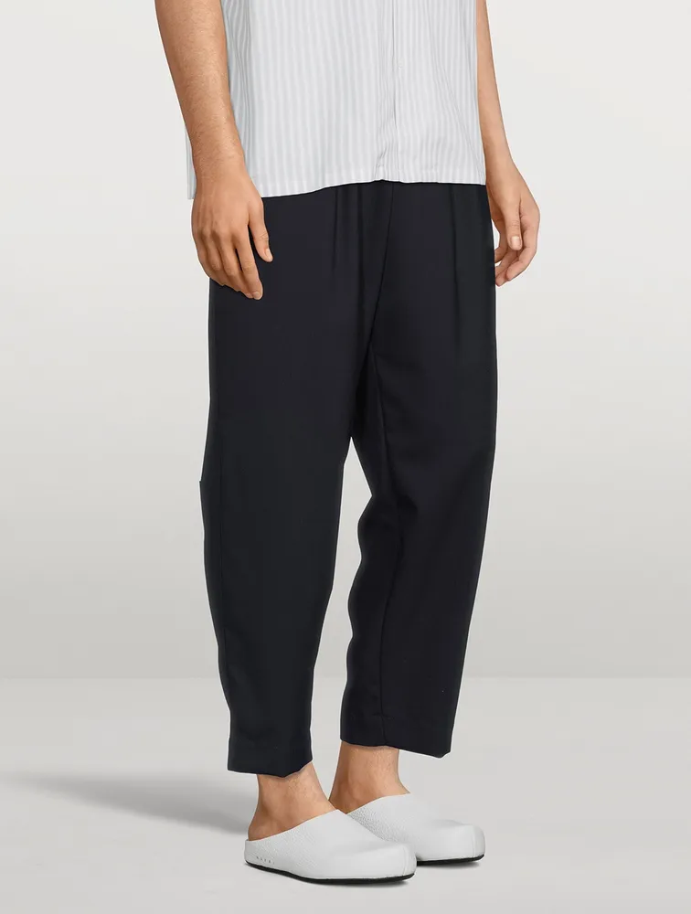 Tropical Wool Cropped Pants