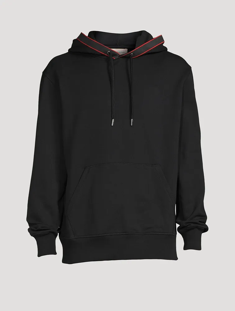 Cotton Hoodie With Logo Tape