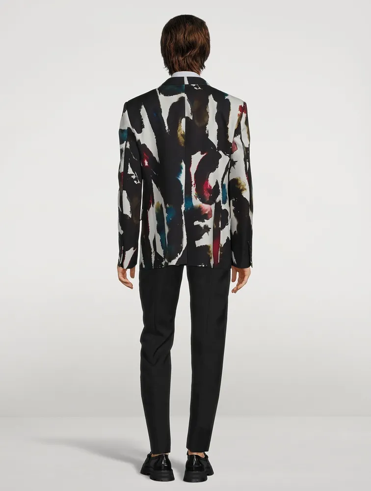 Watercolour Graffiti Printed Jacket