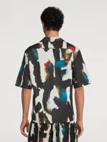 Short-Sleeve Shirt Watercolour Graffiti Print