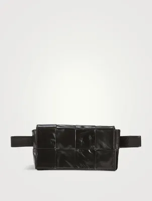 Mini Cassette Intrecciato Leather Belt Bag