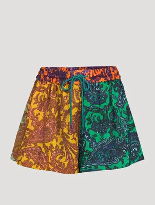 Tiggy Spliced Printed Shorts