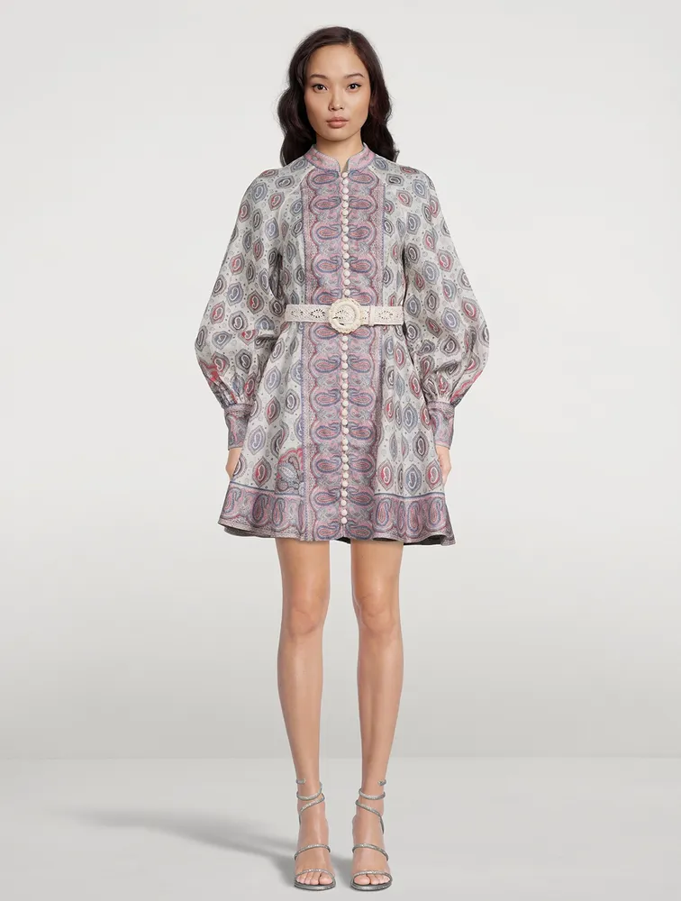 Vitali Linen Button-Up Mini Dress