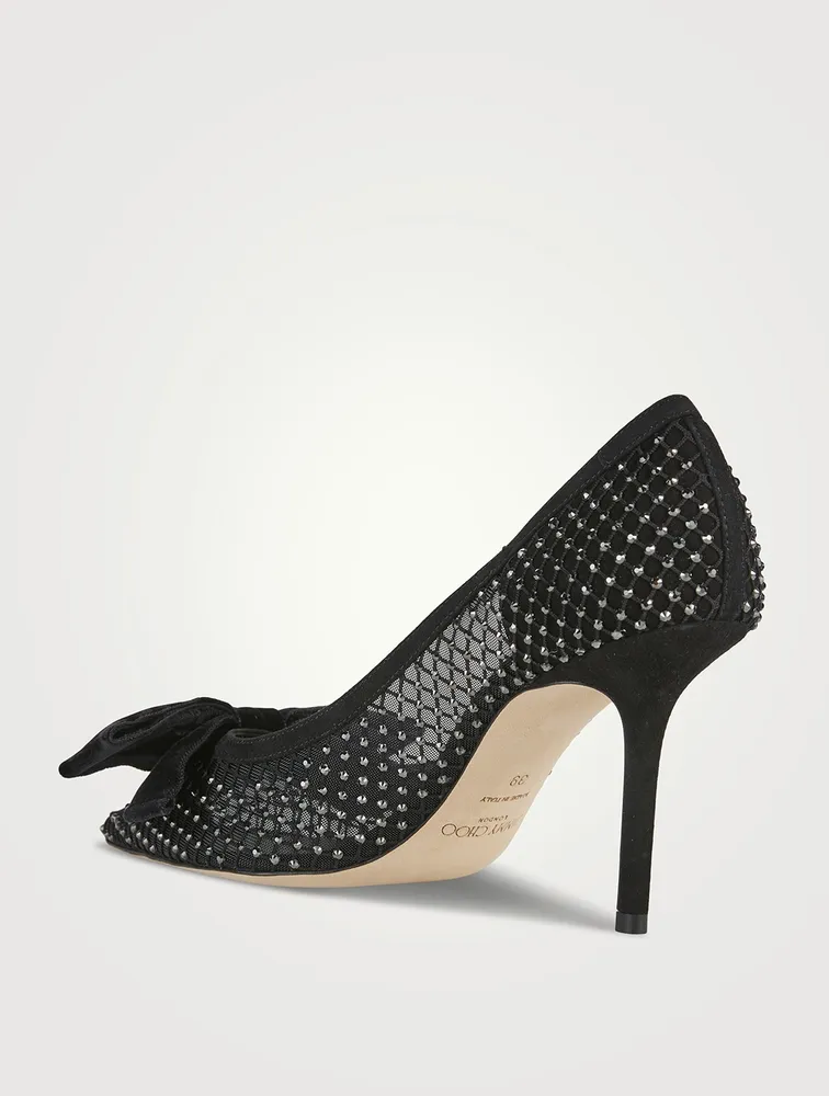 Love Crystal Mesh Pumps