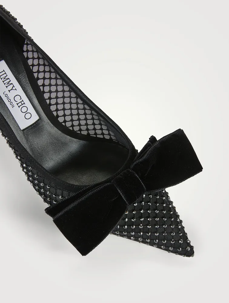 Love Crystal Mesh Pumps