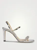 Meira Embellished Metallic Leather Sandals