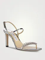 Meira Embellished Metallic Leather Sandals