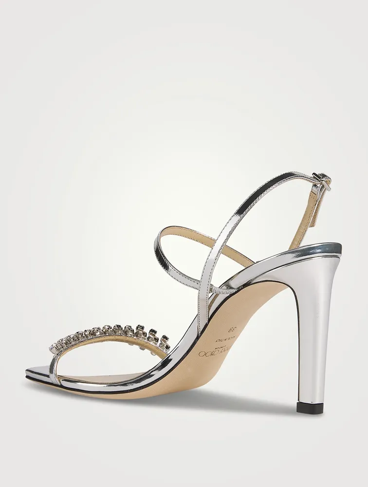 Meira Embellished Metallic Leather Sandals