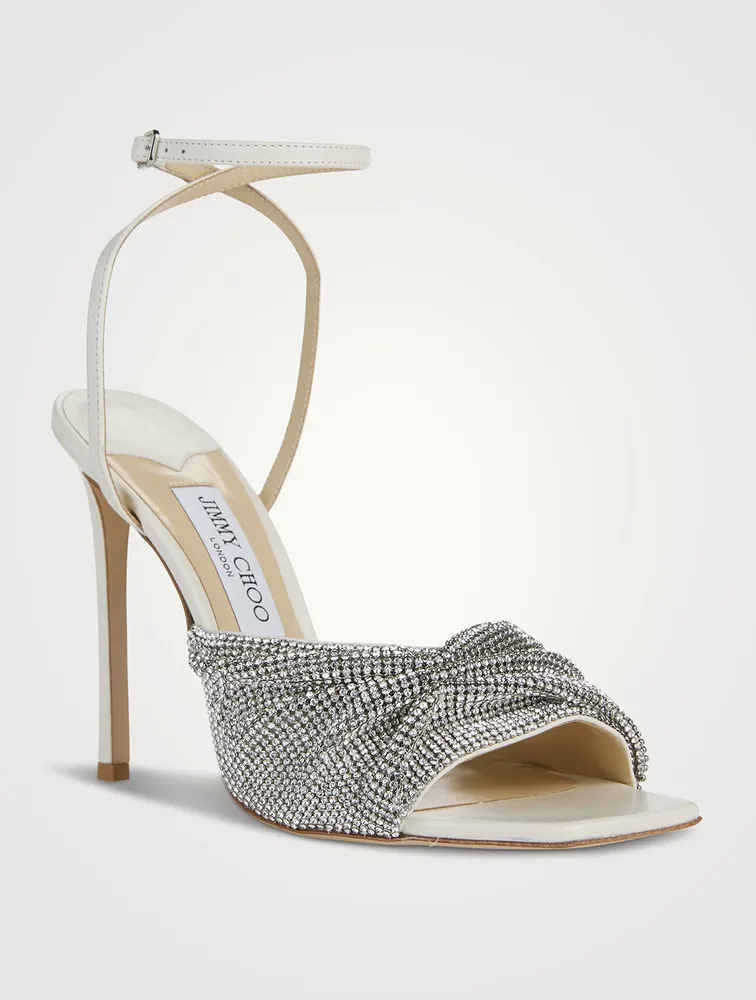 Naria Crystal Mesh And Leather Sandals