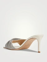 Naria Crystal Mesh And Leather Mules