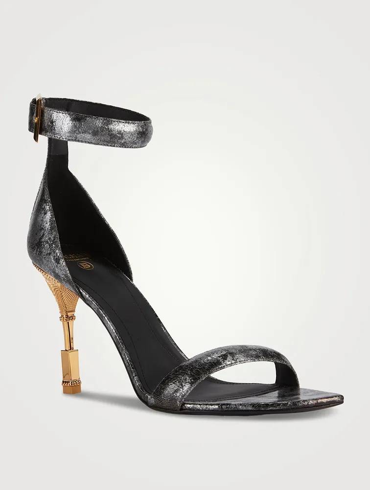 Metallic Leather Sandals