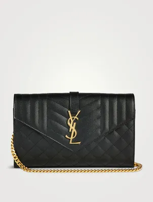 YSL Monogram Leather Envelope Chain Wallet