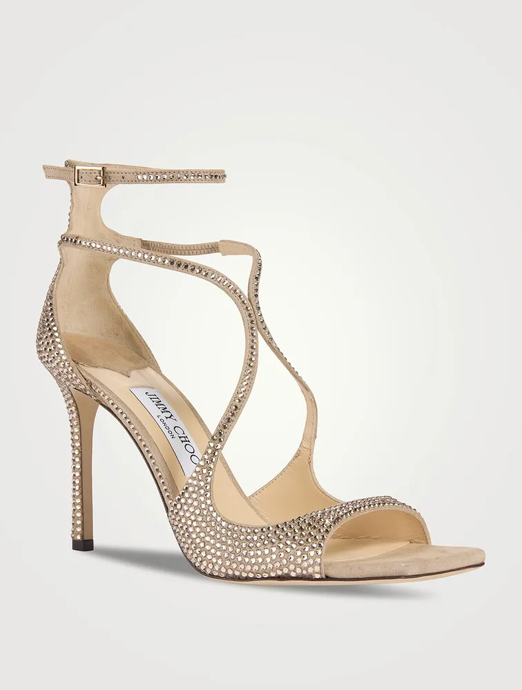 Azia 95 Embellished Suede Stiletto Sandals