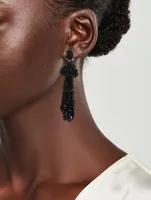 Beaded Tassel Clip-On Earrings