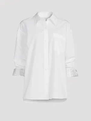 Poplin Shirt With Crystal Cuffs