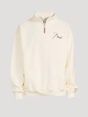 Quarter-Zip Sweatshirt With Cursive Logo