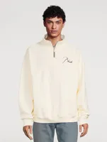 Quarter-Zip Sweatshirt With Cursive Logo