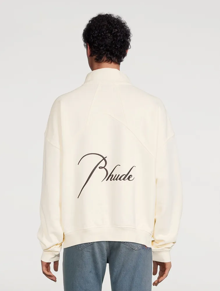 Quarter-Zip Sweatshirt With Cursive Logo