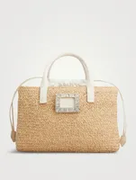 Small Viv' Skate Strass Buckle Raffia Tote Bag