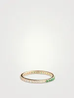 Classique 14K Gold Eternity Band With Emeralds And Diamonds