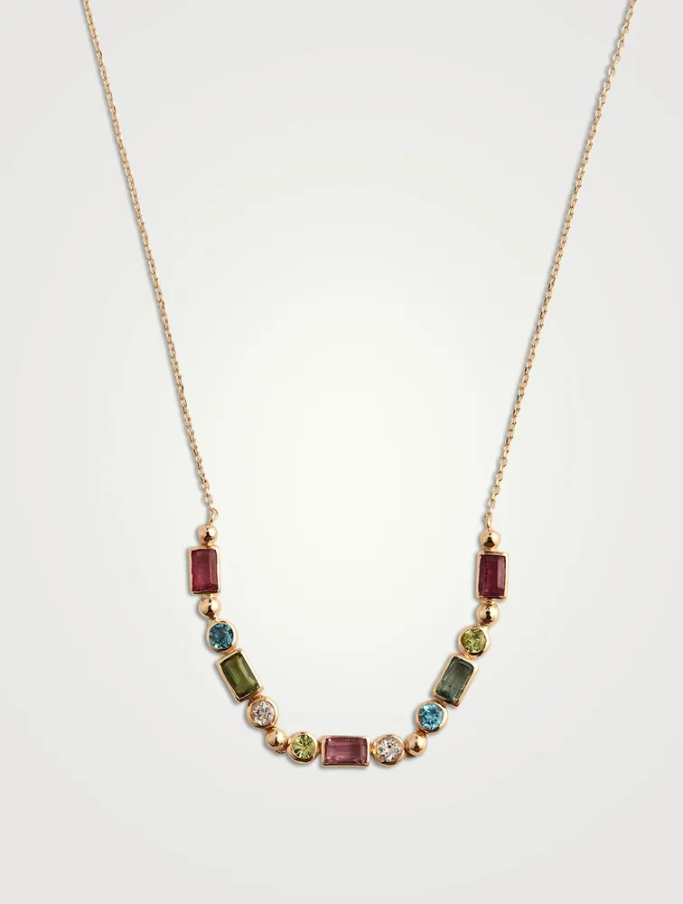 Cléo 14K Gold Baguette Mixte Necklace