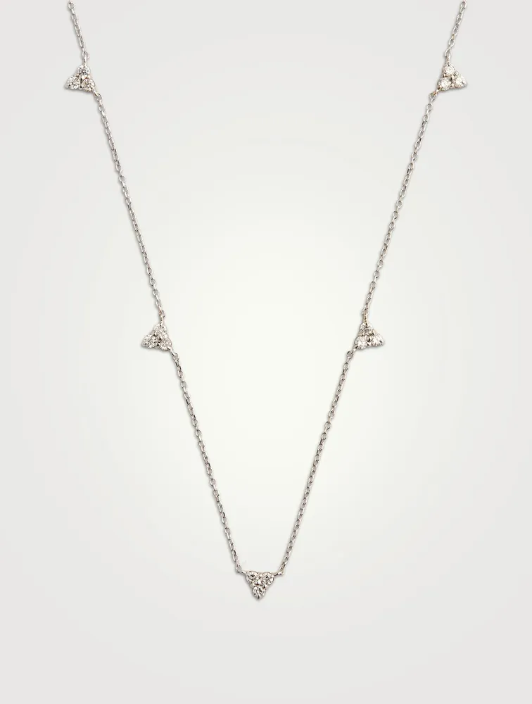 Cléo 14K Gold Trio Station Necklace With Diamonds