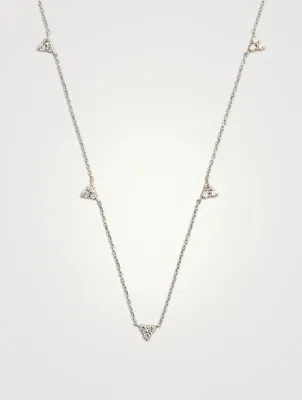 Cléo 14K Gold Trio Station Necklace With Diamonds