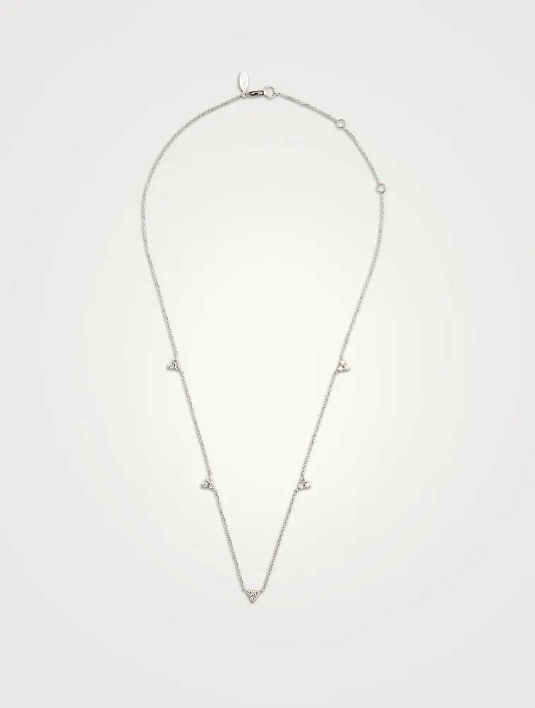 Cléo 14K Gold Trio Station Necklace With Diamonds