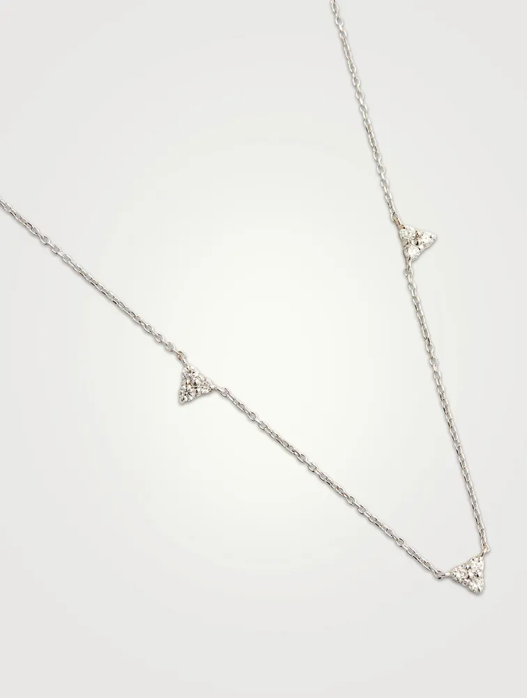 Cléo 14K Gold Trio Station Necklace With Diamonds